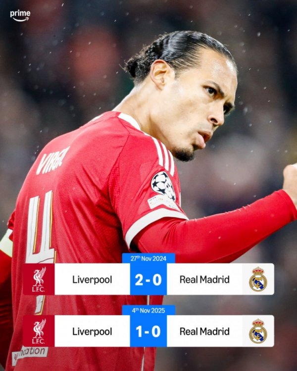 利物浦2009年之后首次两连胜皇马，打进3球丢0球